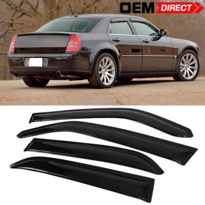 Se adapta a 05-10 Chrysler 300 Dodge Magnum viseras de ventana lateral protectores de lluvia solar 4 piezas Foto 1 de 4