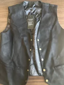 Herren Wildleder Lederweste Vintage schwarz - Bild 1 von 5