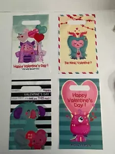 12 Happy Valentine's Day Plastic Cello Treat Bags in 4 Designs 6.25" x 9.5" NEW - Picture 1 of 3