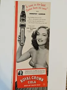 vintage Royal crown cola Dorothy Lamour. Best by taste-test - Picture 1 of 1