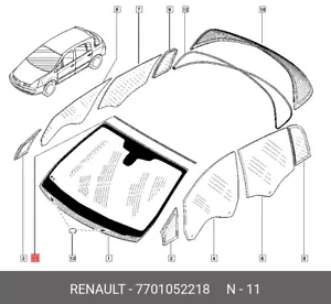 Renault 7701052218 Windshield Seal Vel Satis Espace IV Genuine Part - Bild 1 von 1