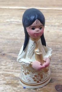 Mexican Pottery Folk Art Nativity Creche Figurine 12 Little Girl Black Hair Gift - Picture 1 of 3