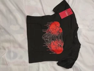 Emmiol Black Size Medium Cropped Logo T Shirt - Picture 1 of 4