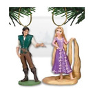 Disney store Rapunzel & Flynn pair Figurine Holiday Christmas Tree Ornament set