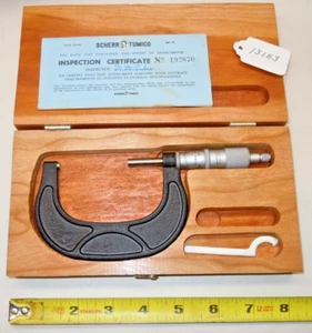 Scherr-Tumico Machinists 2 -3" Micrometer .0001", Steel Faces, Ratchet Stop, USA - Picture 1 of 7