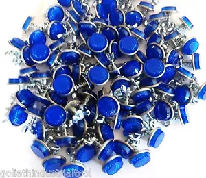 50 BLUE MINI REFLECTORS LICENSE PLATE MOTORCYCLE BIKE TRUCK TRAILER BB-52076B - Bild 1 von 2