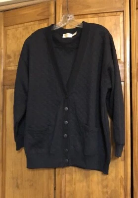 Suéter Cárdigan Abuelo Huntington Ridge Negro Acolchado 18W Foto 1 de 4