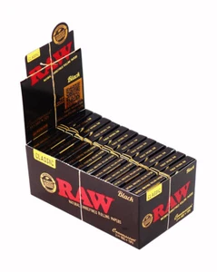 2 Boxen (48 Heftchen) RAW Black Connoisseur 1 1/4 ultra-dünne Medium Papers+Tips - Picture 1 of 3