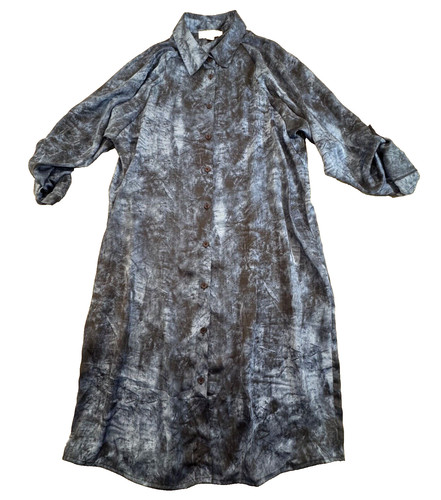 Michael Kors Camicia Donna Blu Tie Dye Utility Abito Polsini Manica Lunga Taglia L