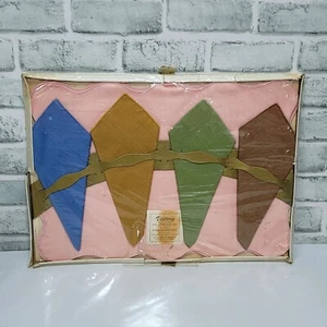 Vintage 4er Set Baumwolle Tischsets & 4 Servietten Victory Lunch Set Neu aus altem Lagerbestand Mid Century - Bild 1 von 4