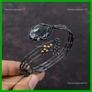 Copper Chrysanthemum Stone Wire Wrapped Ethnic Engagement Anniversary New Bangle - Picture 1 of 6