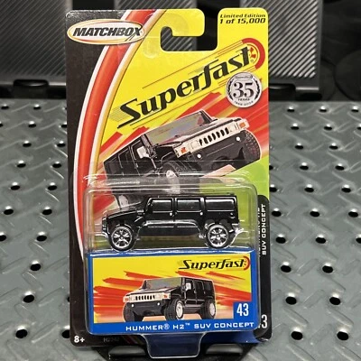 2004 Matchbox Superfast Hummer H2 SUV Concept #43 Black LE 1 of 15,000 - Image 1 of 4