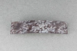 Brown barrette plastic marbled pattern rectangle hair clip accessory 3 3/8" long - Picture 1 of 6