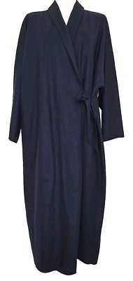 Eileen Fisher Cuello Chal Hervido Jersey Lana Azul Marino, Capa Abrigo Fino Talla L/XL Foto 1 de 4