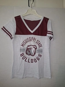 Mississippi State Junior Girls Short Sleeve Semi Sheer Bedazzled Tshirt - Picture 1 of 9