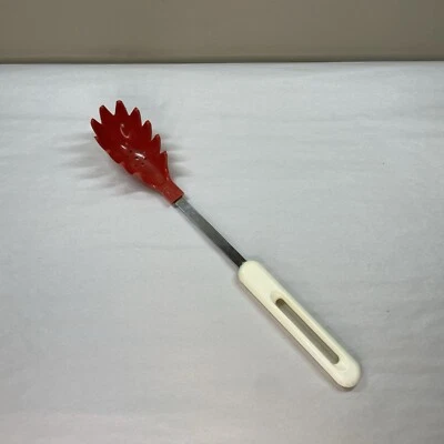 Vtg Bonny USA Nylon Pasta Server Strainer Red & White Kitchen Utensil - Image 1 of 4