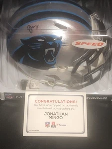 Jonathan Mingo - Fanáticos - Mini Casco de Velocidad Autografiado - Carolina Panthers - Imagen 1 de 14