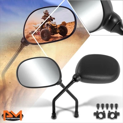 Универсальные выпуклые боковые зеркала заднего вида с болтовым креплением на руль квадроцикла овальной формы - Изображение 1 из 4