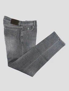 NEW LUIGI BORRELLI GRAY COTTON EA JEANS US 35 - EU 51 LBJZ27 - Picture 1 of 3