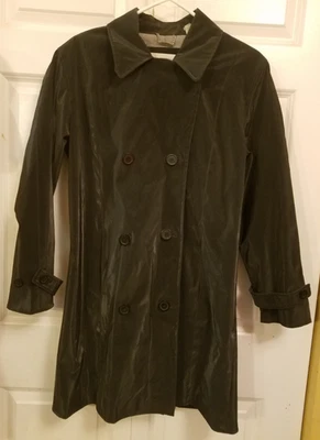 NICOLE MILLER Lined Below Knee Women s Raincoat Black Size Small - Image 1 of 4