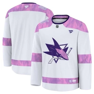 Herren San Jose Sharks Fanatics weiß 2024 Hockey Kämpfe Krebs Trikot Größe 52 - Bild 1 von 3