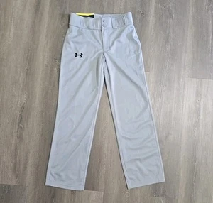 Under Armour Boys Baseball Pants Youth Medium Grey Pants Relaxed Fit Regular - Picture 1 of 8