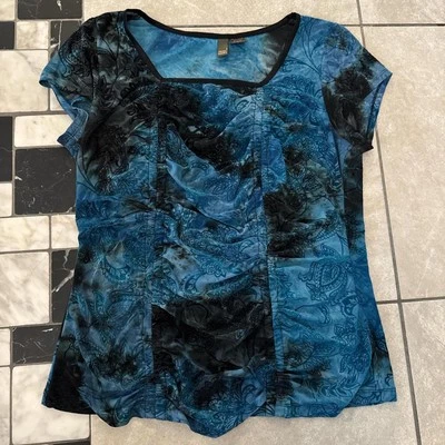 Estampado paisley azul y negro Foto 1 de 2