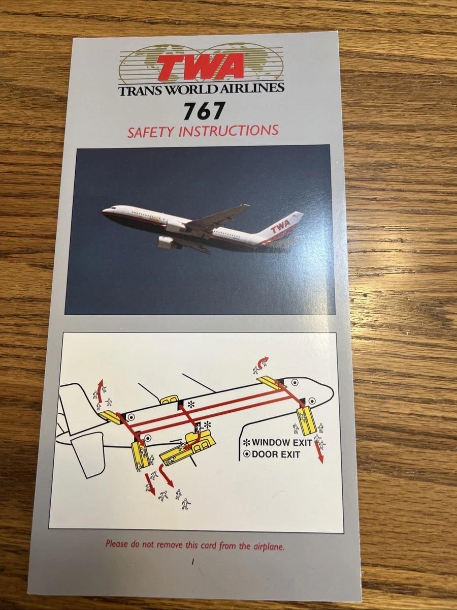 Safety Card TWA Airlines Collectibles for sale | eBay