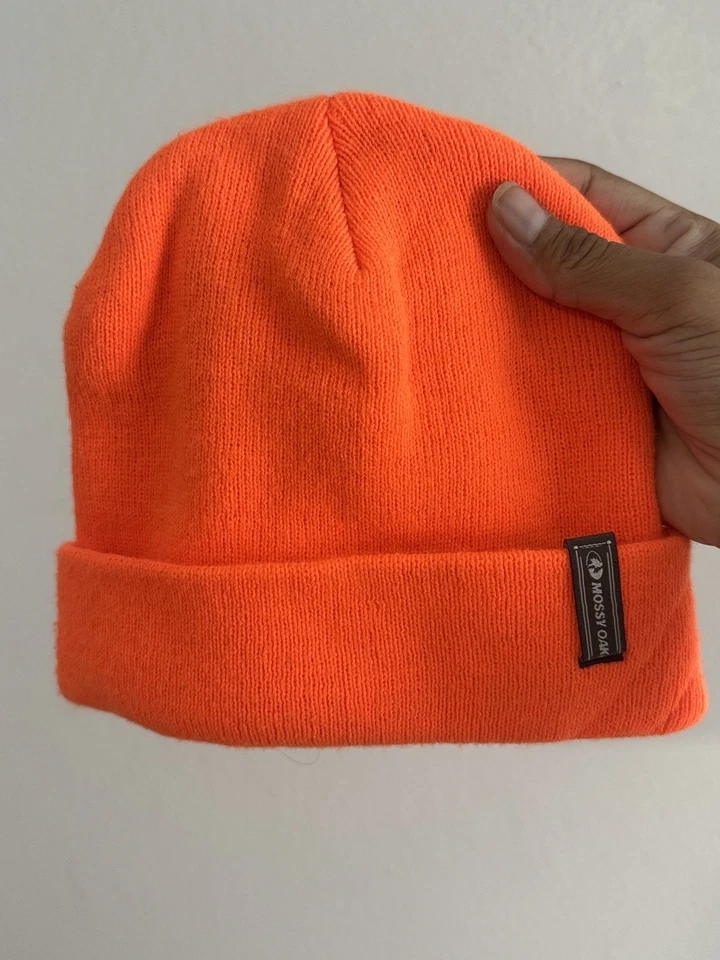 Mossy Oak Blaze Orange Insulated Hunting Beanie Hat, Acrylic, Unisex, Adult - Image 1 of 3