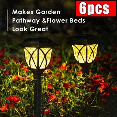 6Stück Solarlampen für Außen Garten, Solarleuchten Weihnachtsdeko Garten - Bild 1 von 4