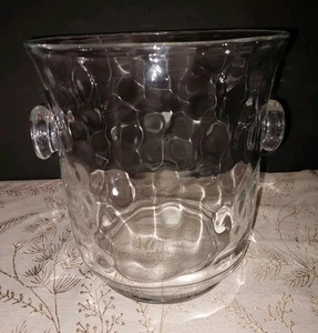 Juliska Carine Glass Ice Champagne Bucket Textured Glass 9"x8.75" New No Box - Picture 1 of 11