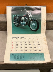 1972 Harley Davidson Motorcycles Calendar Evel Knievel Snow Mobile Rare - Picture 1 of 17