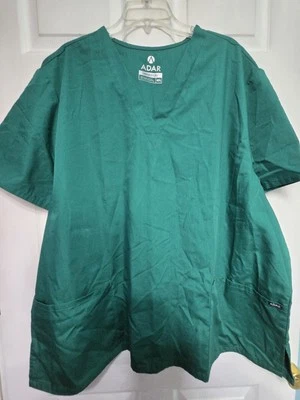 ADAR UNIVERSAL Scrub Top Size 4XL-Green V-Neck-Chest 31"/L 30" - Image 1 of 4