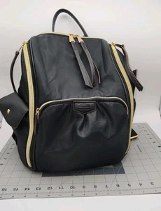 Mochila para bebé Aimee Kestenberg Roma mochila de nailon negra cremallera dorada usada - Imagen 1 de 10