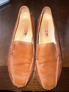 Pikolinos Mens Size 40 Soft Leather Slip-On Loafers Stretch Tan Comfort Spain - Picture 1 of 9