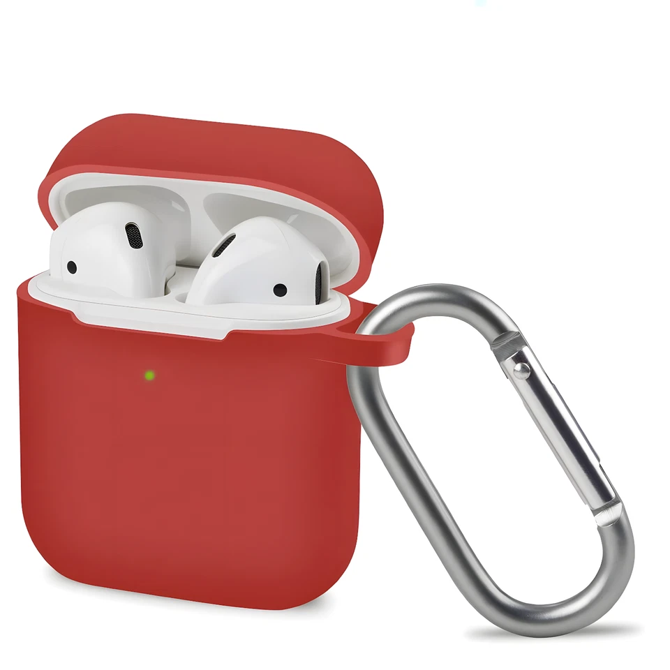 Avana Apple Airpods 2 & 1 Housse En Silicone Pour Écouteurs Étui Sac Rouge - Photo 1/4