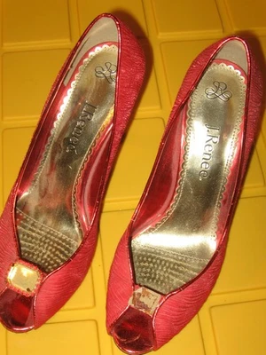 Bombas J. Renee 4" tacón de aguja punta abierta talla 8 se venden como están para personalización Foto 1 de 4