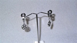 Punk Pentagramm Ohrringe Creolen Pentakel Gothic Ohrstecker Mode Wicca Satanic Goth - Bild 1 von 3