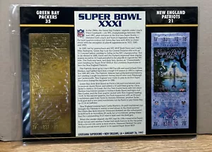 Willabee Ward Commemorative Super Bowl XXXI 22k Gold Ticket Packers Patriots 97 - Picture 1 of 2