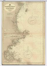 VINTAGE ADMIRALTY CHART. No.1227. PORTSMOUTH HARBOUR - BOSTON HARBOUR. 1960 Edn.