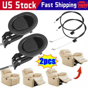 2PC Sofa Recliner Release Pull Handle Replacement Chair Couch Cable Lever Switch - Picture 1 of 17