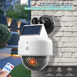 Recargable Faro LED Solar Lampara Tipo Camara Falsa Seguridad Para Exteriores - Picture 1 of 12