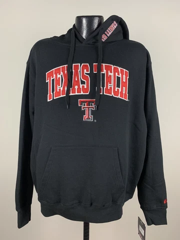 Men's Colosseum Texas Tech Red Raiders Black Zone Pullover Fleece Hoodie Large Cover