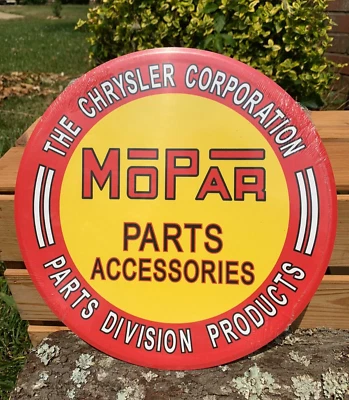 Mopar Parts Division Chrysler Tin Metal Sign Rustic Auto Shop Retro Classic  - Image 1 of 3