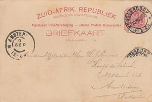 Orange River Colony - Krugersoorp Aug 20, 1899 Card to Holland - Picture 1 of 2