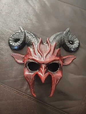 Devil Mask - Goat Demon - Hard Plastic - Masquerade Costume Accessory Halloween - Image 1 of 4