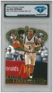1996-97 Pacific Power ALLEN IVERSON #GC-7 Gold Crown Die-Cut RC💎DSG 8.5 NM/Mint - Picture 1 of 2