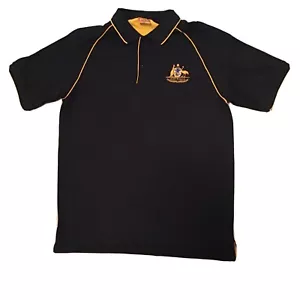 Roo Rock mens sz XXL Australia Rugby polo golf Shirt Embroidered Blue - Picture 1 of 4