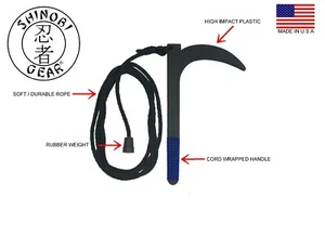 Plastic Ninja Training Kusari-Gama V2 With Rubber Weight-Royal Blue Cord Wrap - Picture 1 of 2