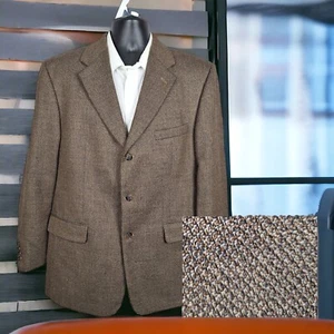 Bill Blass Sport Coat Blazer Mens 44R Brown Textured 3 Button Ventless - Picture 1 of 11